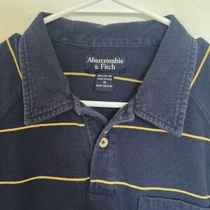Vintage Abercrombie & Fitch Polo – Blue/Yellow Stripe (Medium, GUC)